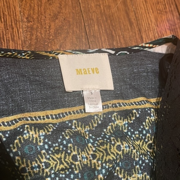 Maeve Anthropologie Peasant Patchwork Mixed Pattern Lace Detail Dress Size Small - Picture 3 of 8